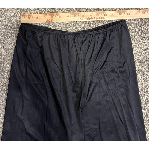 Vanity Fair Split Slip Shorts Womens XL Black Nylon Lace Trim Lingerie Underwear - Picture 6 of 7